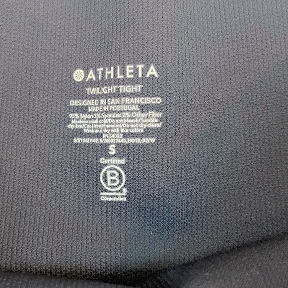 ATHLETA Navy Twilight Tight 2.0 high rise leggings sparkly size S NWT - Picture 5 of 10